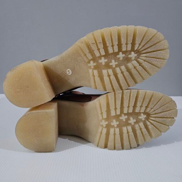 Free People Jesse Ankle Boot Womens EU 41 Tan Leather Cutout Chunky Platform - Picture 14 of 16